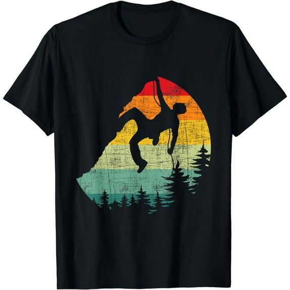 Retro Vintage Mountain Climber - Rock Climbing Bouldering T-Shirt
