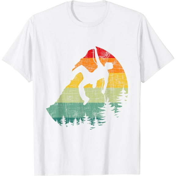 Retro Vintage Mountain Climber - Rock Climbing Bouldering T-Shirt