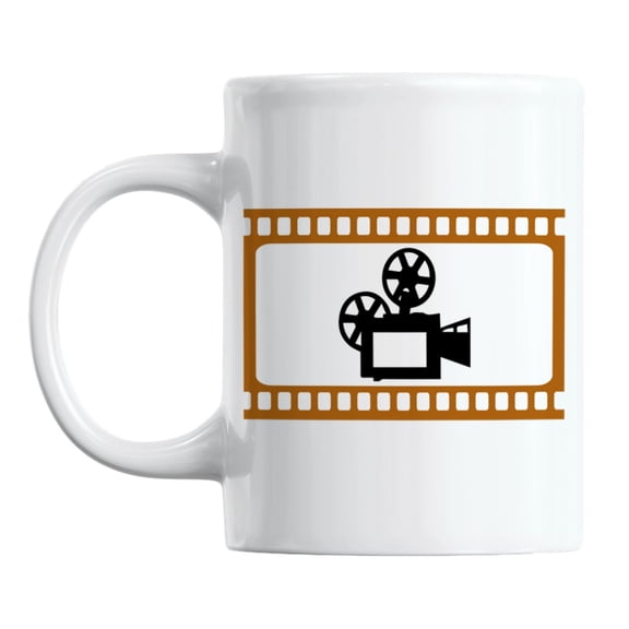 Retro Vintage Movie Video Camera White Ceramic Coffee & Tea Mug (11oz)