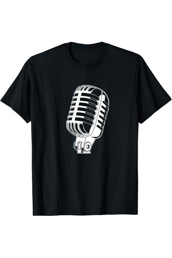 Retro Vintage Music Singer Oldschool Microphone T-Shirt