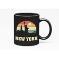 thumbnail image 1 of Retro Vintage New York City Skyline Print Cup or Souvenir, Black 11oz Ceramic Mug, 1 of 5