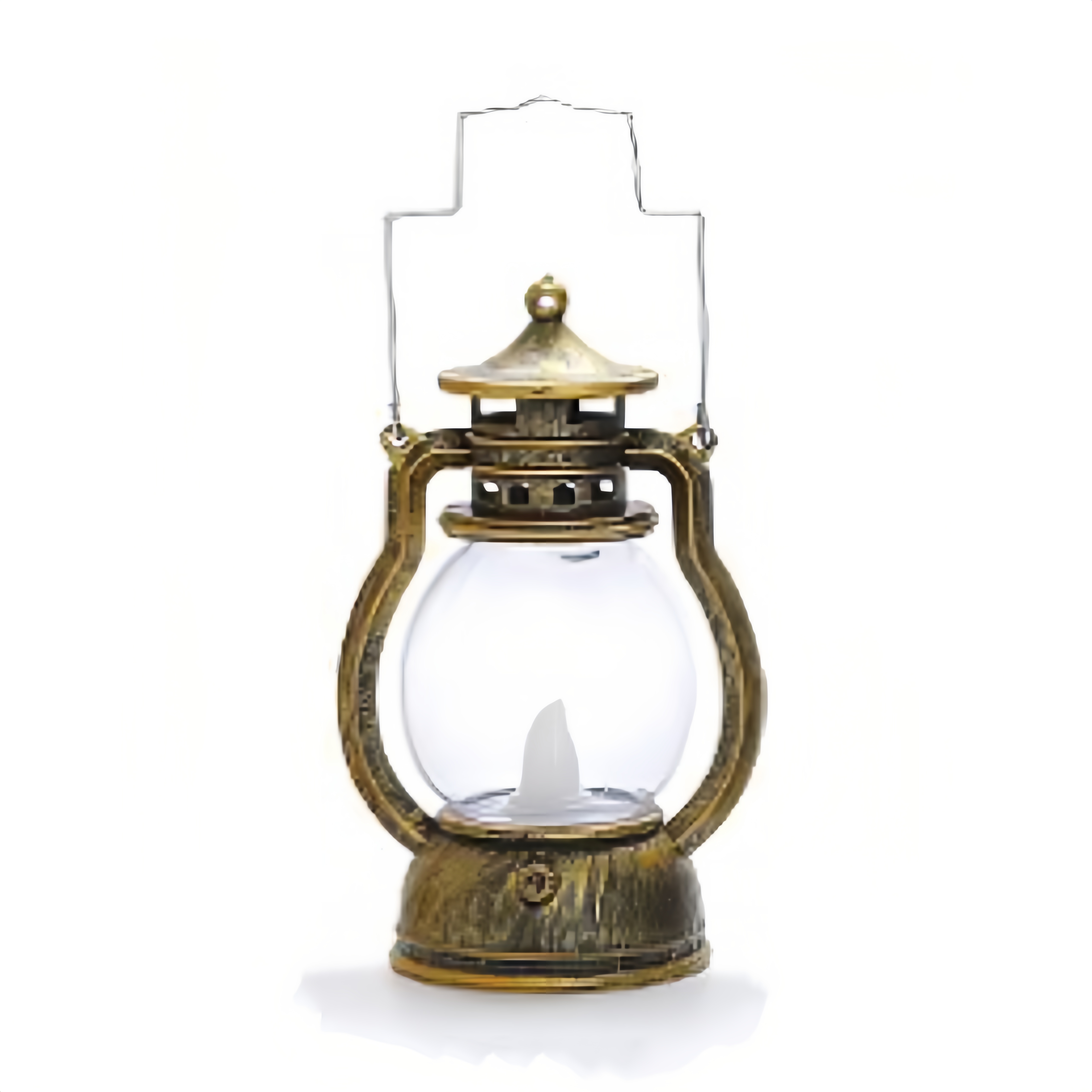 Retro Vintage Oil Lamp Mini Oil Hand Hanging LED Lantern for Halloween, holiday decoration-golden