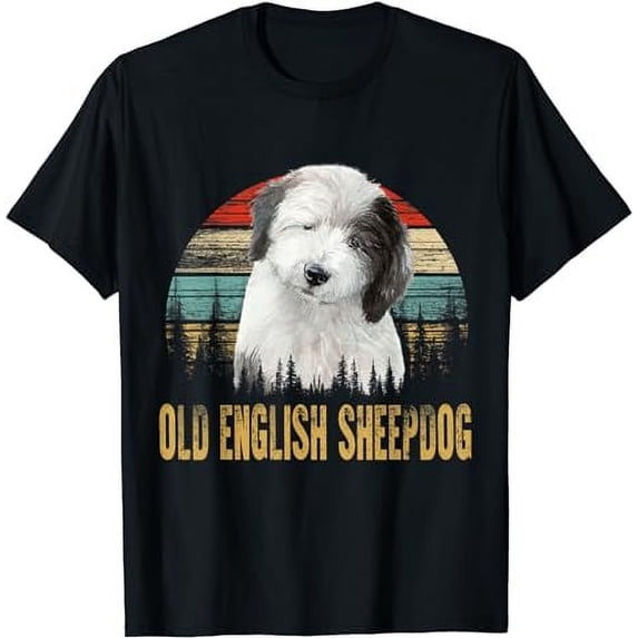 Retro Vintage Old English Sheepdog Lover Gifts T-Shirt