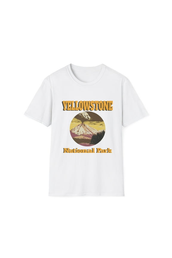 Retro Vintage Outdoors Hike Graphic Gift Yellowstone National Park Tourist Travel Men Women Unisex Softstyle T-Shirt