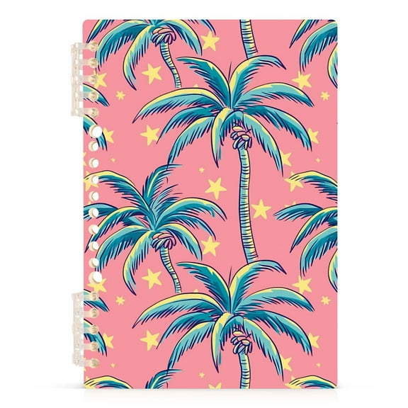 Retro Vintage Palm Tree Notebooks 1-subject Journal 60 Sheets A5 College Ruled Paper Detachable Ring 8.3"x5.7"