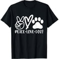 thumbnail image 1 of Retro Vintage Peace Love Dog Tshirt Funny Dog Lover Gifts T-ShirtMen and women, Black T-shirt, size: Extra large, 1 of 4
