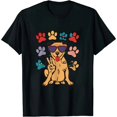 thumbnail image 1 of Retro Vintage Peace Love Dog Tshirt Funny Dog Lover Gifts T-Shirt, 1 of 5