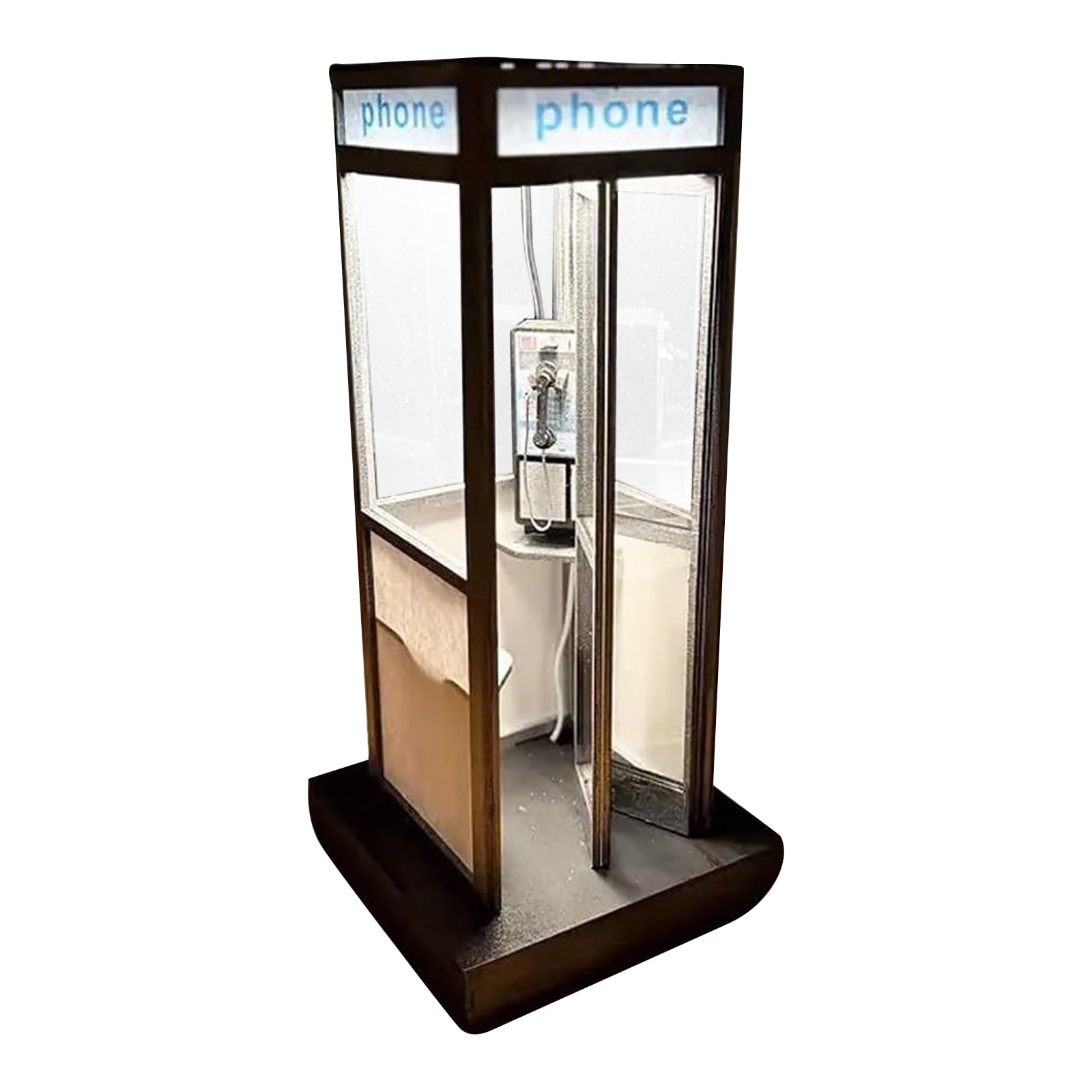 Retro Vintage Phone Booth Table Lamp, Tall Telephone Box Decorative Night Light with Warm LED Light for Bedroom Office Desk, Classic Phonebooth Lamp Home Decor Gift for Living Room Study
