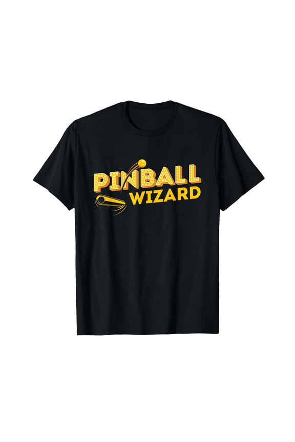 Retro Vintage Pinball Wizard Graphic T-Shirt for Arcade Game Enthusiasts
