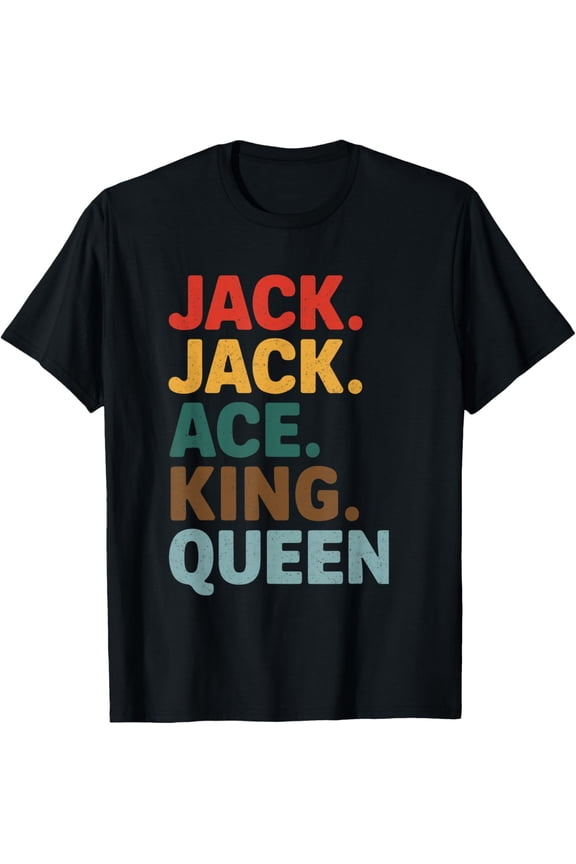 Retro Vintage Playing Cards Poker T-Shirt Funny Jack Ace King Queen Graphic Tee Unisex Adult Apparel