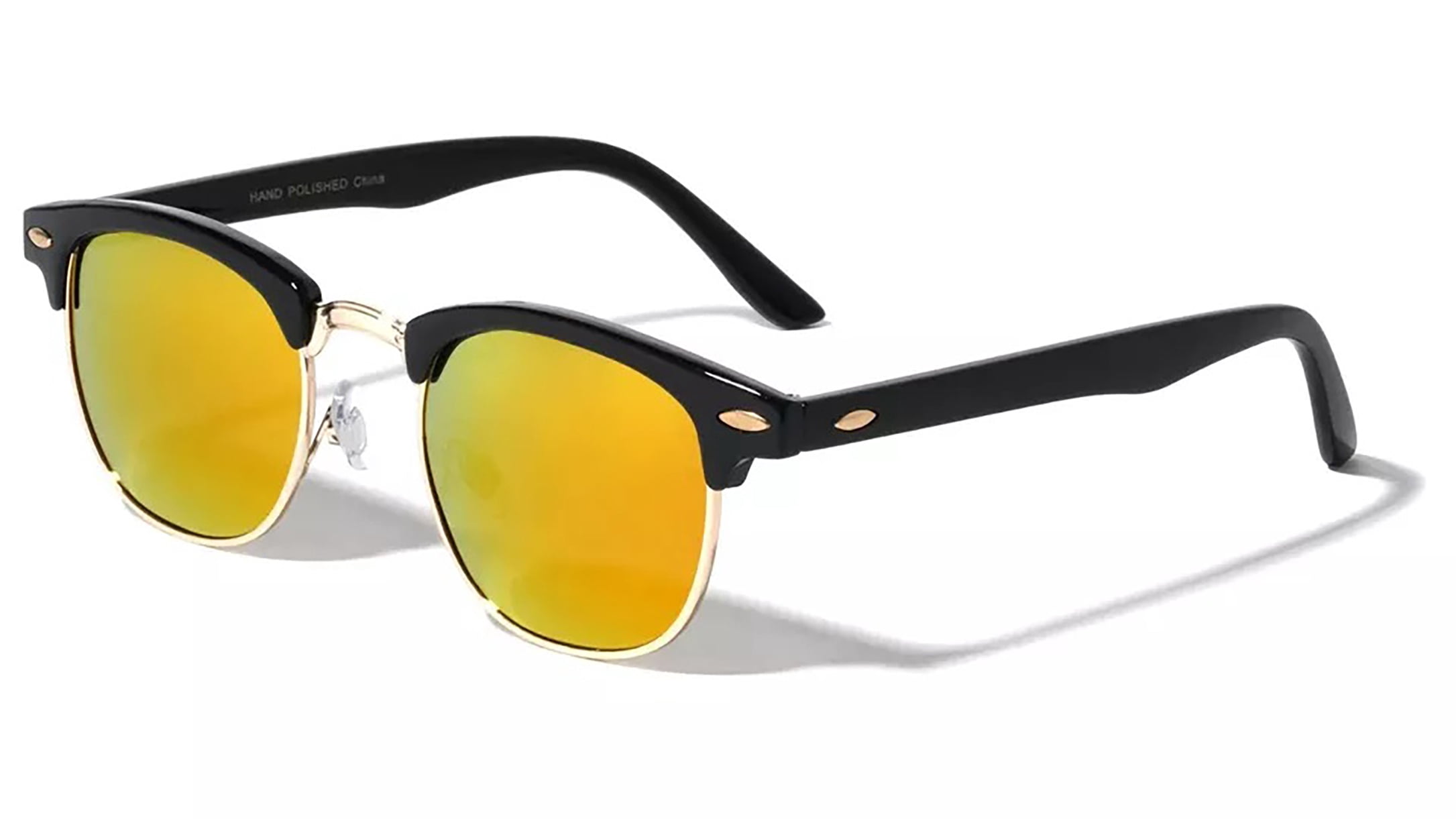 Retro Polarized Unisex Sunglasses with Vintage Mirror Lens Retro Modern Flat Top Mirror Lens Shield Sunglasses - zeroUV main image 4