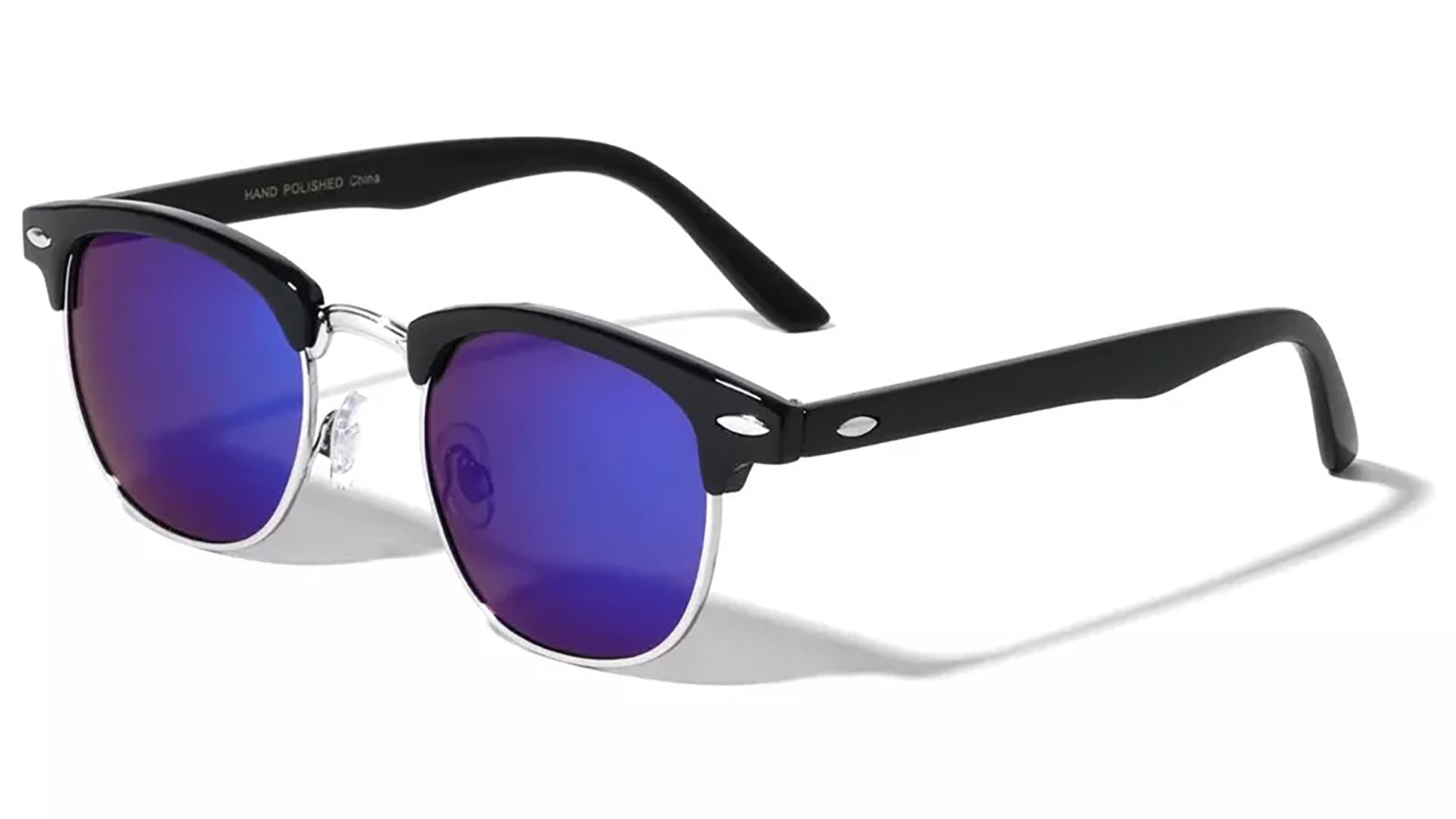 Retro Polarized Unisex Sunglasses with Vintage Mirror Lens Retro Modern Flat Top Mirror Lens Shield Sunglasses - zeroUV main image 3