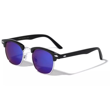 Retro Vintage Polarized Sunglasses Mens Mirror Lens Half Metal Frame Sunglasses