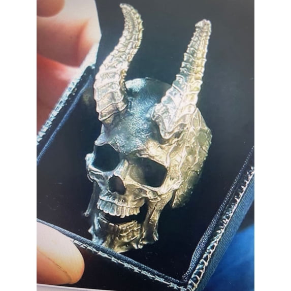 Retro Vintage Punk Style Skull Alloy Ring for Men  Electroplated Finish, Unique Design