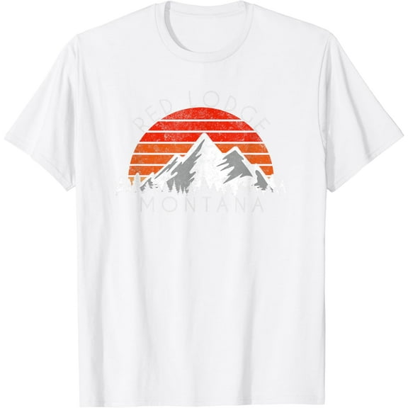 Retro Vintage Red Lodge, Montana Distressed T-Shirt100% cotton