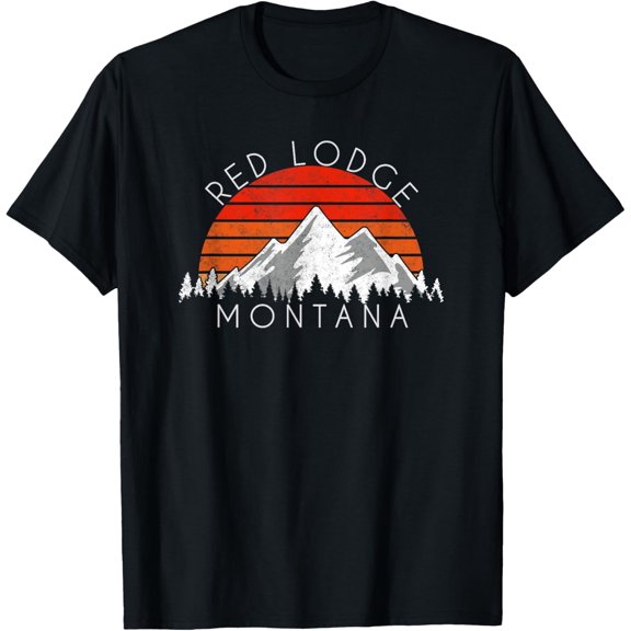 Retro Vintage Red Lodge, Montana Distressed T-Shirt