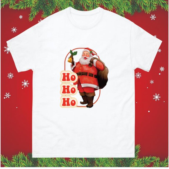 Retro Vintage Saint Nick Claus Ho Ho Ho Holiday Art Unisex T-Shirt, up to size 5XL