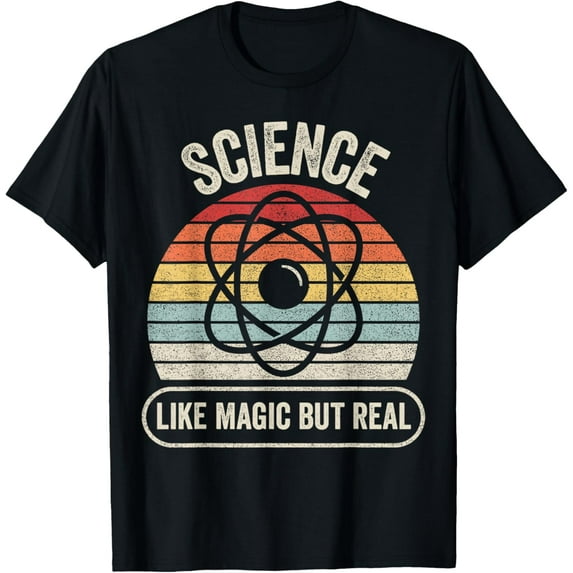 Retro Vintage Science Like Magic But Real T-Shirt Small