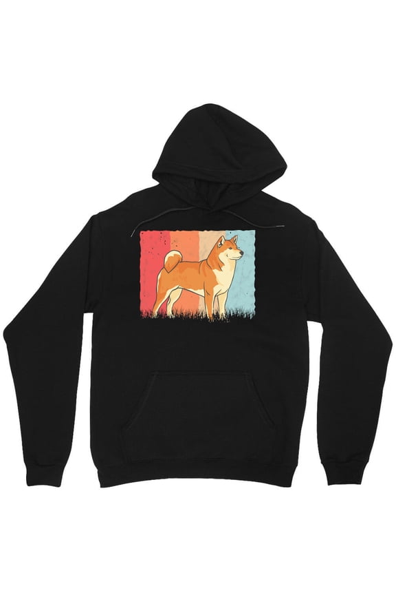Retro Vintage Shiba Inu Akita Graphic Japanese Dog Lover 80s Style - Relaxed Look M343 Unisex Hoodie, Up to Size 5XL