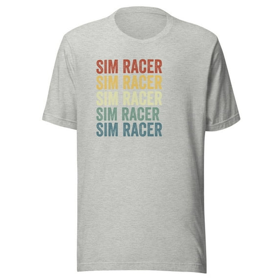 Retro Vintage Sim Racer, Car Racing Sim, Unisex, Funny Sim Racer, Funny Gaming Esport, Sim Racing Cockpit, Motorsport Simulation, Car Racing Gamer (Athletic Heather, M)