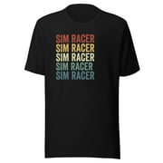 Retro Vintage Sim Racer, Car Racing Sim, Unisex, Funny Sim Racer, Funny Gaming Esport, Sim Racing Cockpit, Motorsport Simulation, Car Racing Gamer (Black, S)