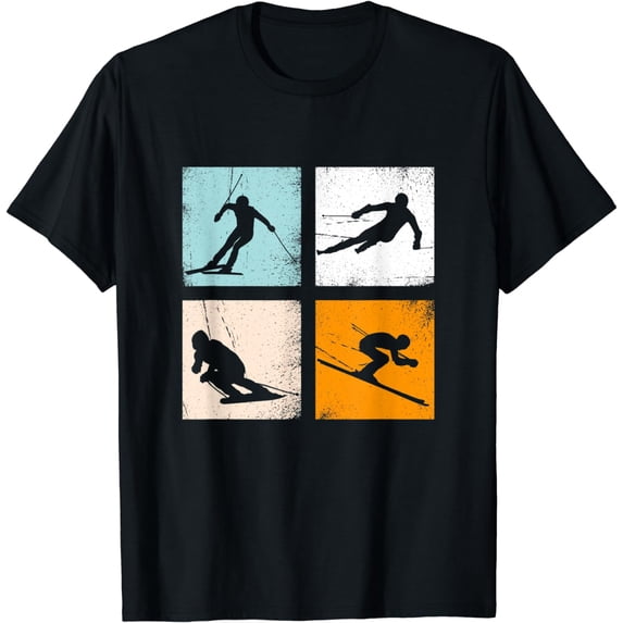 Retro Vintage Skiing Clothing for Skiers and Ski Lovers T-Shirt