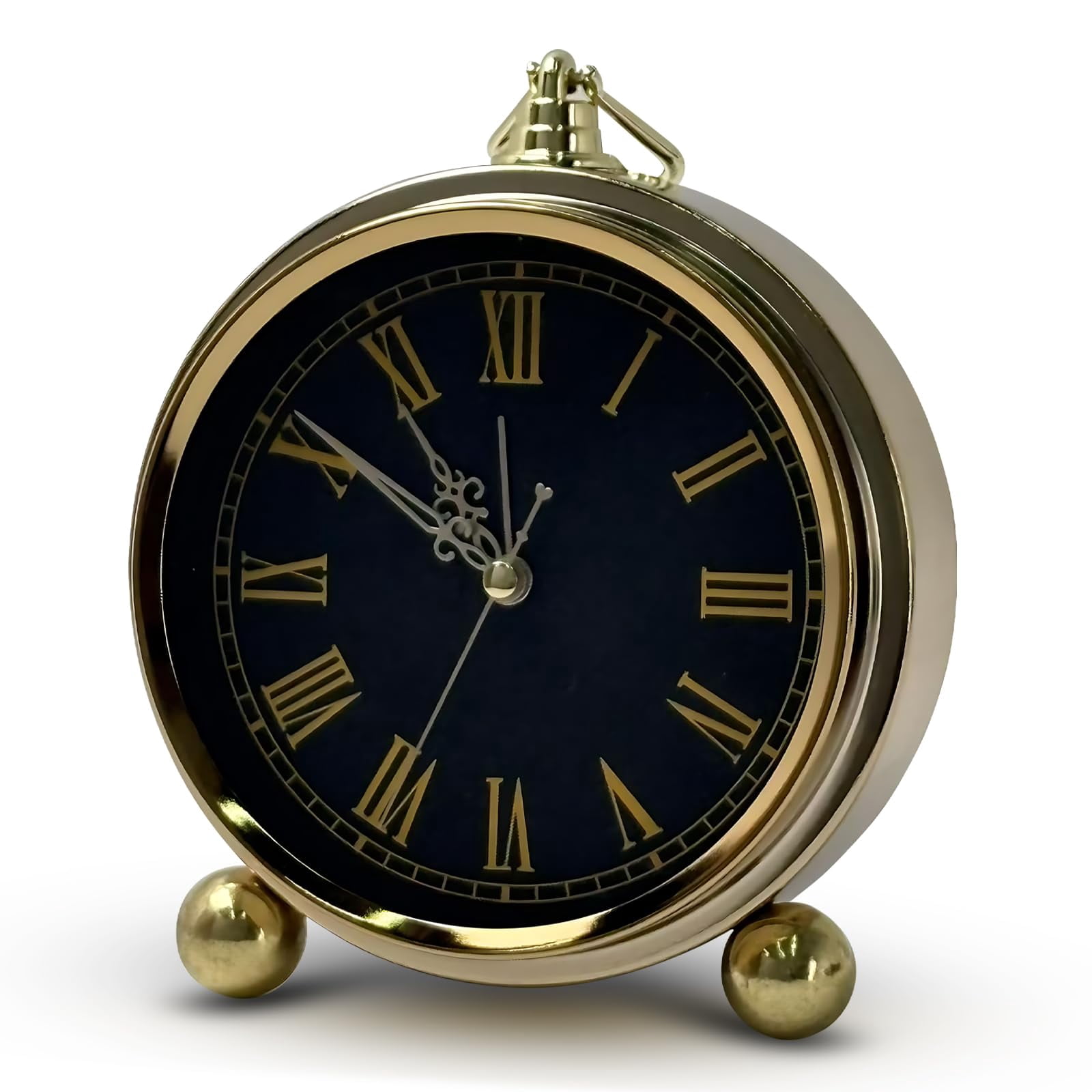 Retro Vintage Small Alarm Clock, Battery Operated Quartz Non-Ticking ...