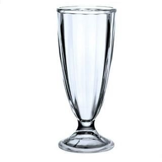 Ovente Old-Fashioned Milkshake Glasses, Durable & BPA-Free Clear Cups  Perfect for Root Beer Float, Strawberry Shake, Sherbet, Soda, Sundae, and  Ice