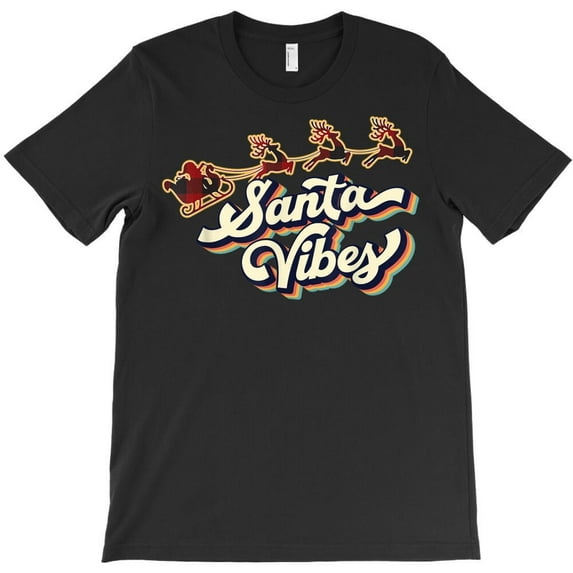 Retro Vintage St. Nick Vibes Funny Buffalo Plaid Merry Christmas Holiday Graphic H24008 T-Shirt, for Men and Women, Up to Size 5XL