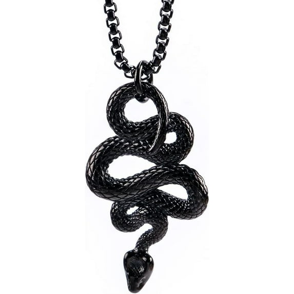 Retro Vintage Stainless Steel Snake Style Statement Cocktail Party Pendant Necklace
