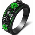 thumbnail image 1 of Retro Vintage Stainlless Steel Black Gold Plated Gothic Skull Hallloween Biker Ring, 1 of 2
