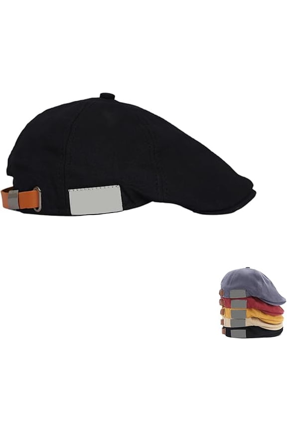 Retro Vintage Street Beret Cap, Adjustable Flat Beret Hat for Women and Men, Cotton Linen Winter Hat(1Pcs, B)