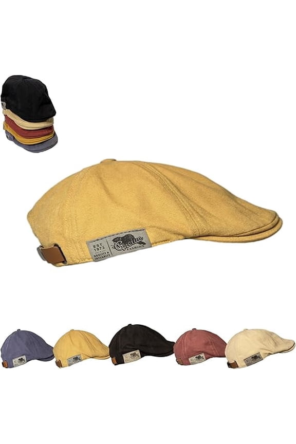 Vintage Street Beret: Adjustable Flat Design, Timelessly Stylish Unisex Headwear(Yellow 1 PCS)