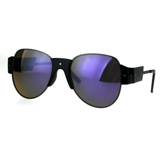 Retro Vintage Style Color Mirror Pilots Mens Avant Garde Sunglasses Gunmetal Purple