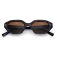 thumbnail image 1 of Retro Vintage Style Hipster Beveled Plastic Geometric Cat Eye Sunglasses Tortoise - Brown, 1 of 8