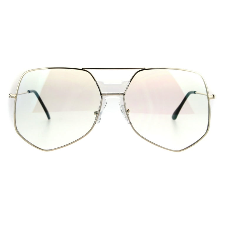 Retro Vintage Style Oversize Large Octagonal Metal Rim Eyeglasses