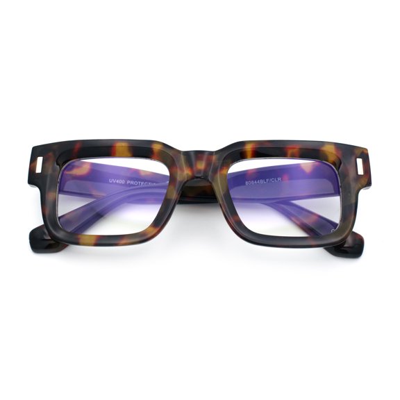 Retro Vintage Style Thick Plastic Horn Rim Blue Light Filter Computer Glasses Tortoise