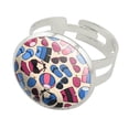 thumbnail image 1 of Retro Vintage Summer Beach Pattern Silver Plated Adjustable Novelty Ring, 1 of 3