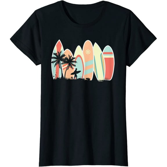Retro Vintage Surfboard Surfing Surfboarder Wave Surfer T-Shirt