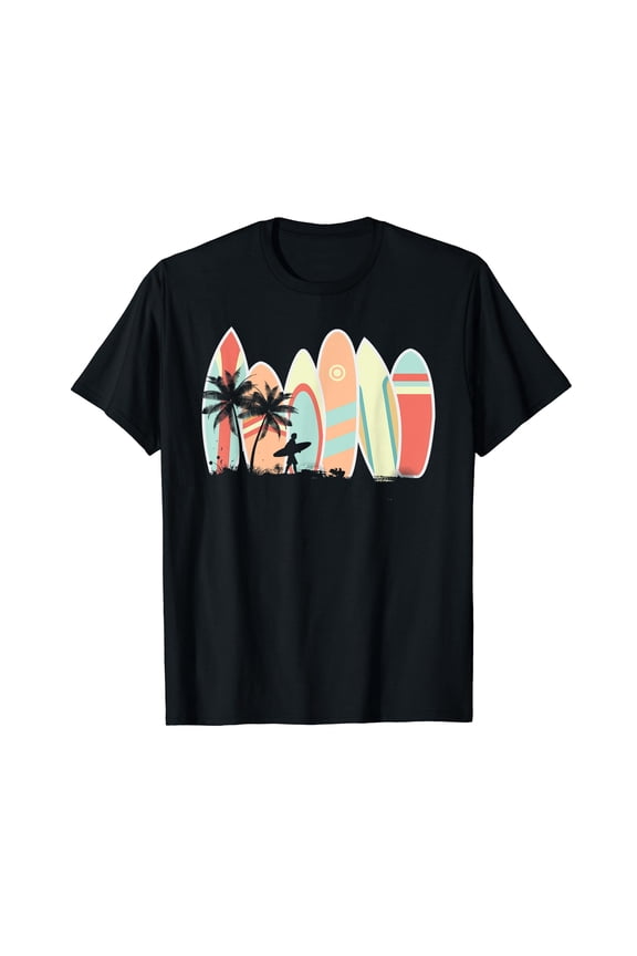 Retro Vintage Surfboard Surfing Surfboarder Wave Surfer T-Shirt