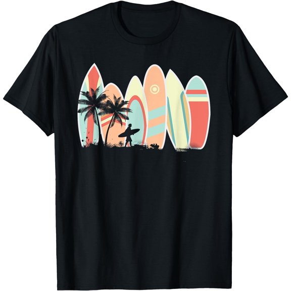 Retro Vintage Surfboard Surfing Surfboarder Wave Surfer Unisex T-Shirt for Men Women Kids Toddler