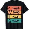thumbnail image 1 of Retro Vintage Swimming Gift For Swimmers T-Shirt men and women can wear, black, white, gifts, 1 of 4