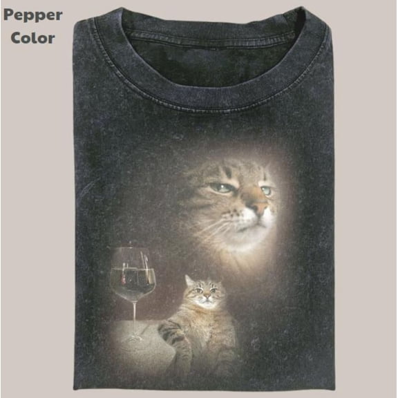 Retro Vintage T-Shirt, Cat Portrait T-Shirt, Unisex Cringe Dumb T-Shirt, Shirt All Size S-5XL