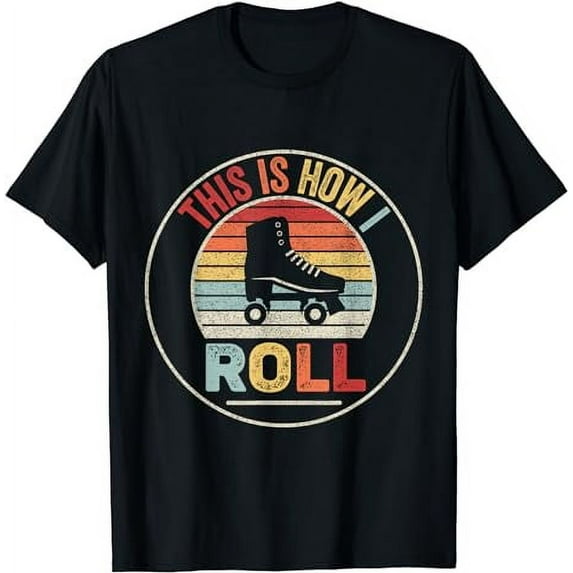 Retro Vintage This How I Roll Roller Skates T-Shirt