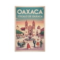 thumbnail image 1 of Retro Vintage Travel Poster Wall Print Zocalo De Oaxaca Oaxaca Mexico Central Plaza Historic Architecture Art Print Poster, 1 of 8