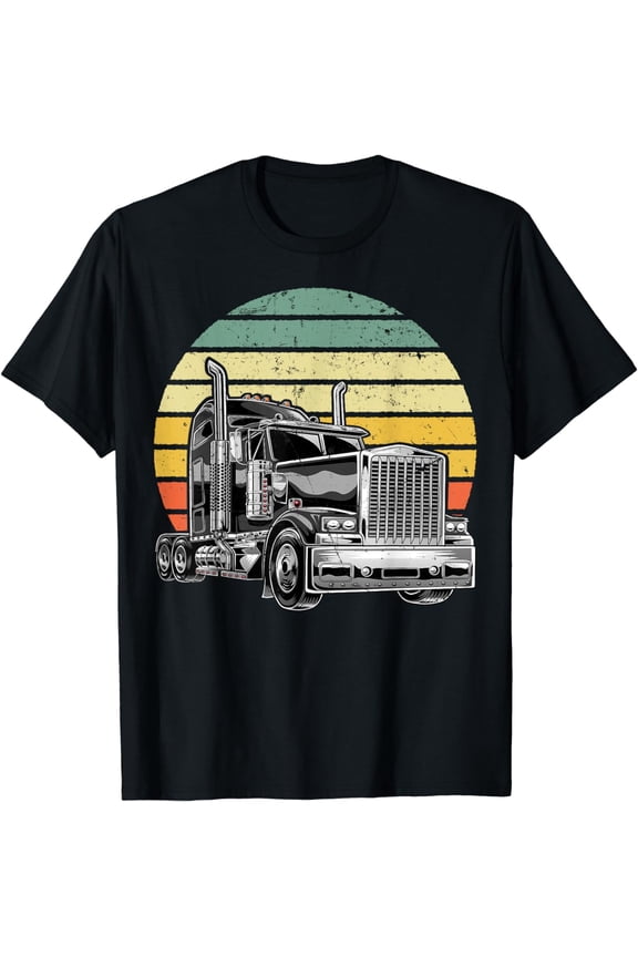 Retro Vintage Trucker Big Rig Semi-Trailer Truck Driver Gift T-Shirt mens t shirt,black,women,funny,misfits,men,journey,t-shirt