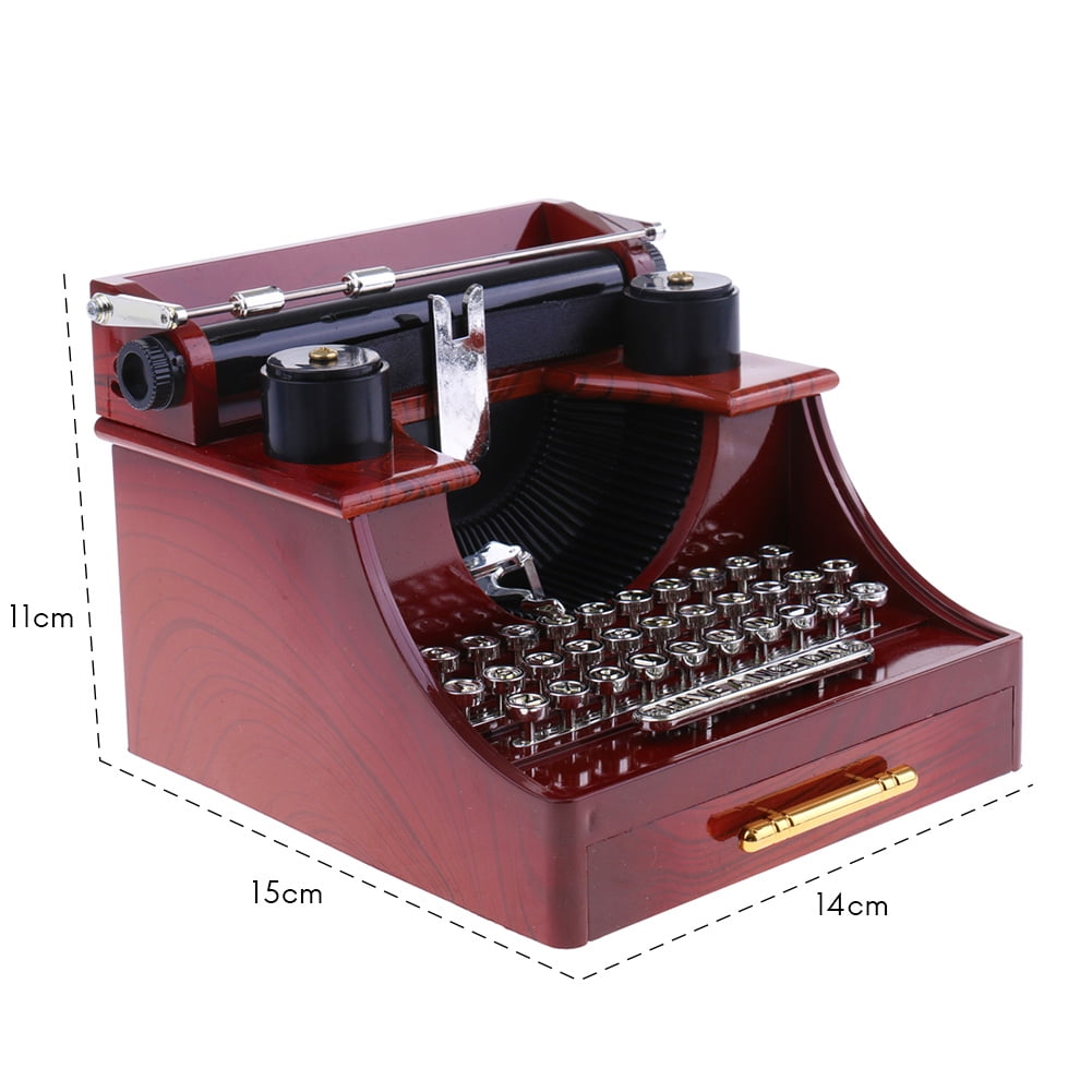 Retro Vintage Typewriter Music Box for Home Room Office Mechanical ...