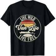 Retro Vintage Van Life T-Shirt men and women can wear, black, white, gifts