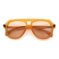 thumbnail image 1 of Retro Vintage Vibe Unique Horned Hinge Thick Plastic Racer Sunglasses Orange - Beige, 1 of 7