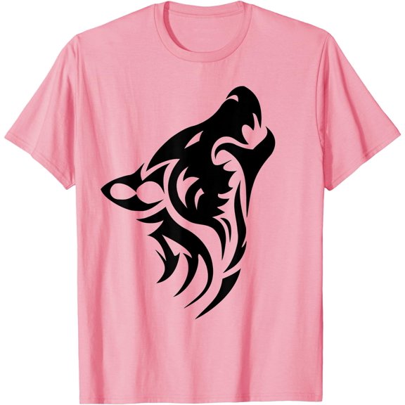 Retro Vintage Wildlife Wolf Symbol Tattoo Style Unisex T-Shirt for Men Women Kids Toddler,Light Pink Color,Size M